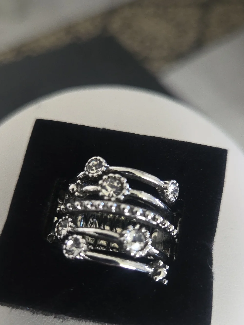 Paparazzi Rhinestone Studded Ritz White Ring NWT